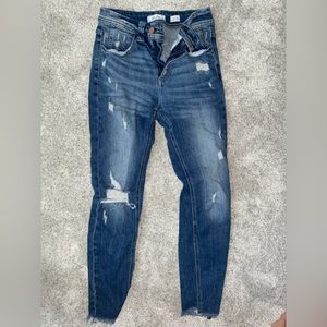 High Rise Ankle Skinny Jeans